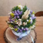 Sušené kvety v keramike - fialová