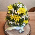 Sušené kvety v keramike, žltá