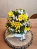 Sušené kvety v keramike, žltá