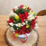 Sušené kvety v keramike - červená