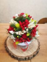 Sušené kvety v keramike - červená