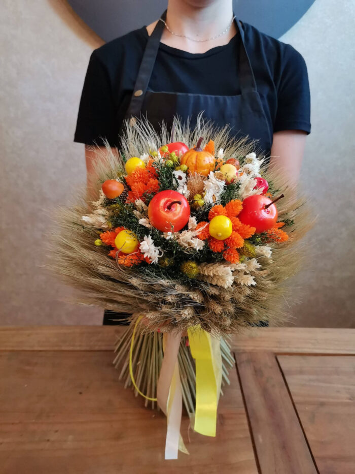 Jesenná prírodná kytica - oranžová – Obrázok 4