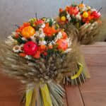 Jesenná prírodná kytica - oranžová