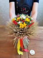 Prírodná kytica, žlto - červená