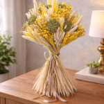 Vysoký  step sušených tráv-žltý