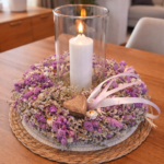 Fialový set so sviečku