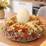 Veľkonočný  veniec s vajíčkom-žltý